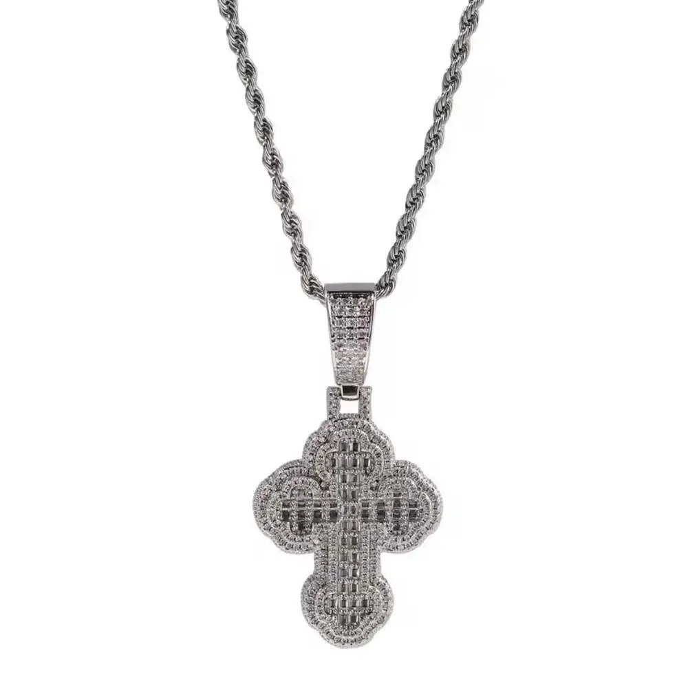 Silver Cross Pendant With Chain 6819